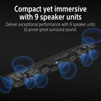 Sony Bravia Theatre Bar 7, Single Soundbar, 9 Speaker Units Surrounded sound by Dolby Atmos®/DTS:X® & IMAX® Enhanced, 2026 Model