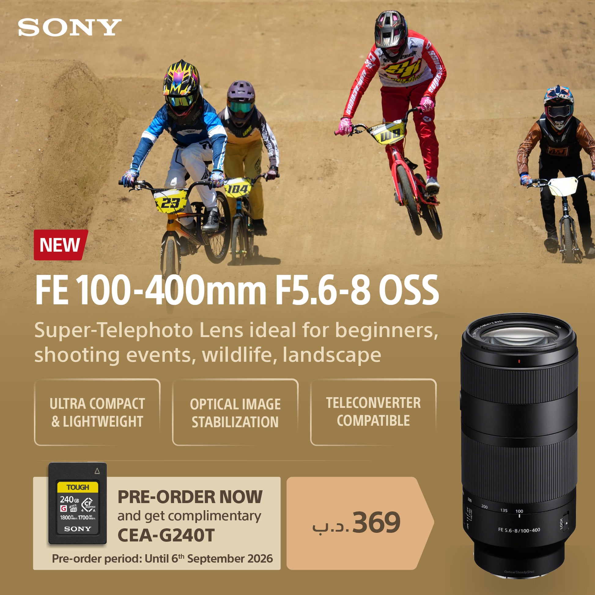 Sony FE 100-400mm F5.6-8 OSS E-Mount Full-Frame Super-Telephoto Zoom Lens