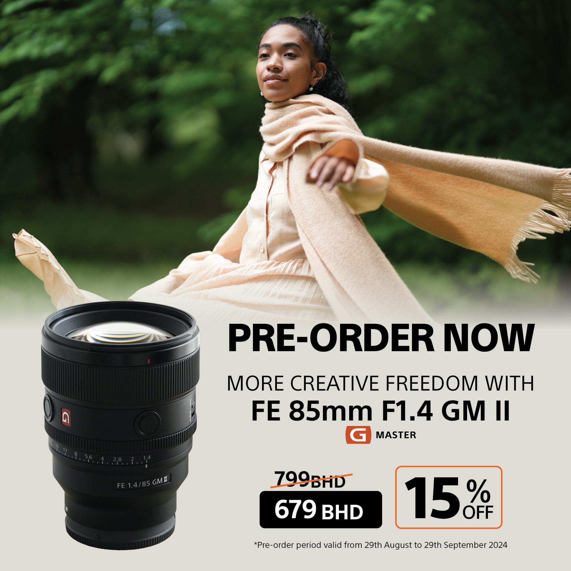 Sony FE 85mm F1.4 G Master large-aperture telephoto lens | SEL85F14GM2